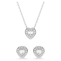Ariana Grande x Swarovski set, Mixed cuts, Heart, White, Rhodium plated by SWAROVSKI