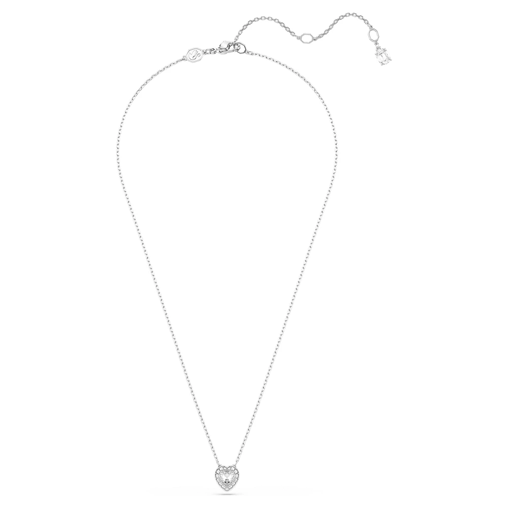 Ariana Grande x Swarovski pendant, Mixed cuts, Heart, White, Rhodium plated by SWAROVSKI