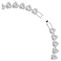 Ariana Grande x Swarovski Tennis necklace, Mixed cuts, Heart, White, Rhodium plated by SWAROVSKI
