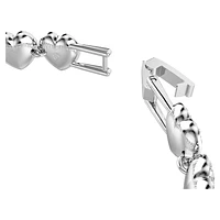 Ariana Grande x Swarovski Tennis bracelet, Mixed cuts, Heart, White, Rhodium plated by SWAROVSKI