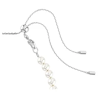 Ariana Grande x Swarovski Tennis choker, Mixed cuts, Crystal pearl, Heart, White, Rhodium plated by SWAROVSKI