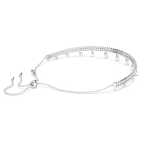 Ariana Grande x Swarovski choker, Crystal pearl, Round cut, White, Rhodium plated by SWAROVSKI