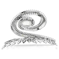 Ariana Grande x Swarovski hair clip, Crystal pearl, Baguette cut, White, Rhodium plated by SWAROVSKI