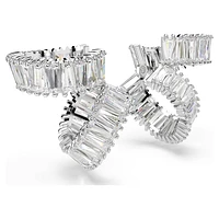 Ariana Grande x Swarovski ear cuffs, Baguette cut, White, Rhodium plated by SWAROVSKI