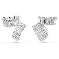Ariana Grande x Swarovski ear cuffs, Baguette cut, White, Rhodium plated by SWAROVSKI