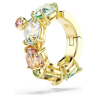 Gema ear cuff, Single, Mixed cuts, Multicoloured, Gold-tone plated by SWAROVSKI