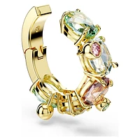 Gema ear cuff, Single, Mixed cuts, Multicoloured, Gold-tone plated by SWAROVSKI
