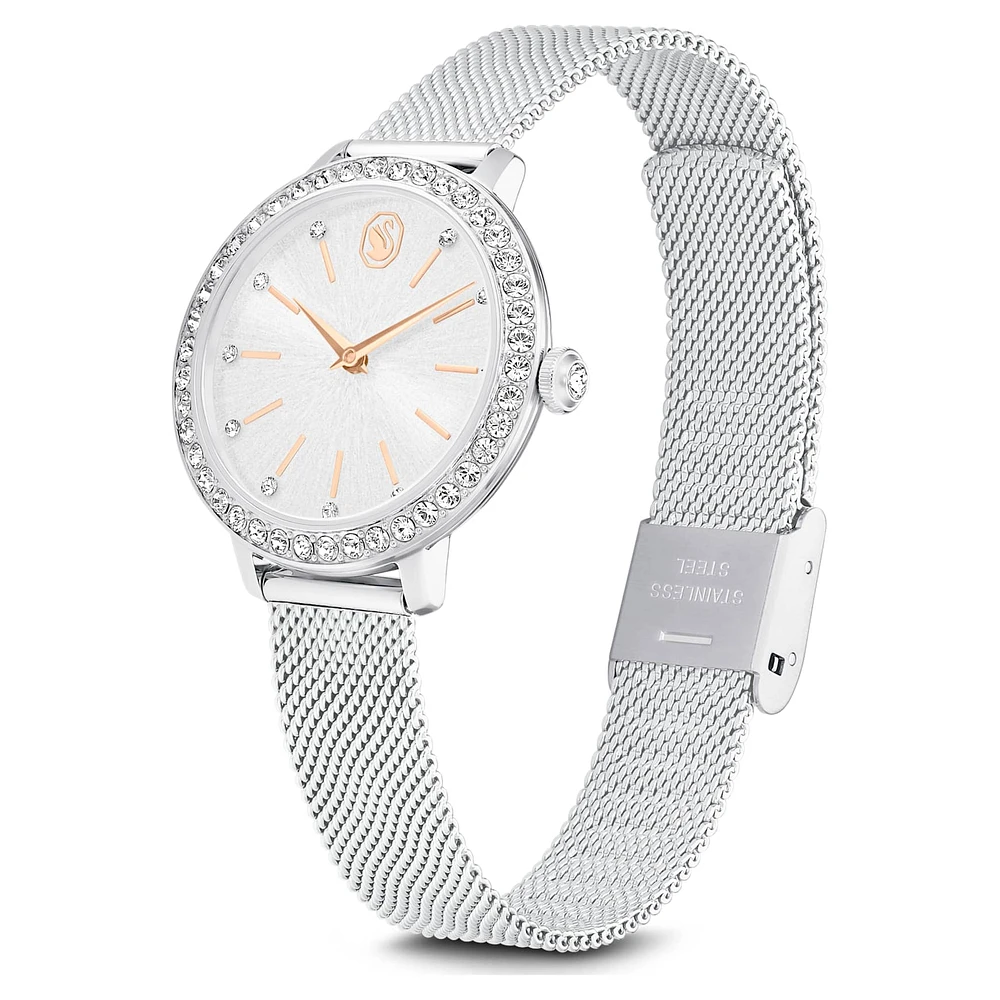 Certa watch, Metal bracelet, Silver Tone, Stainless steel by SWAROVSKI
