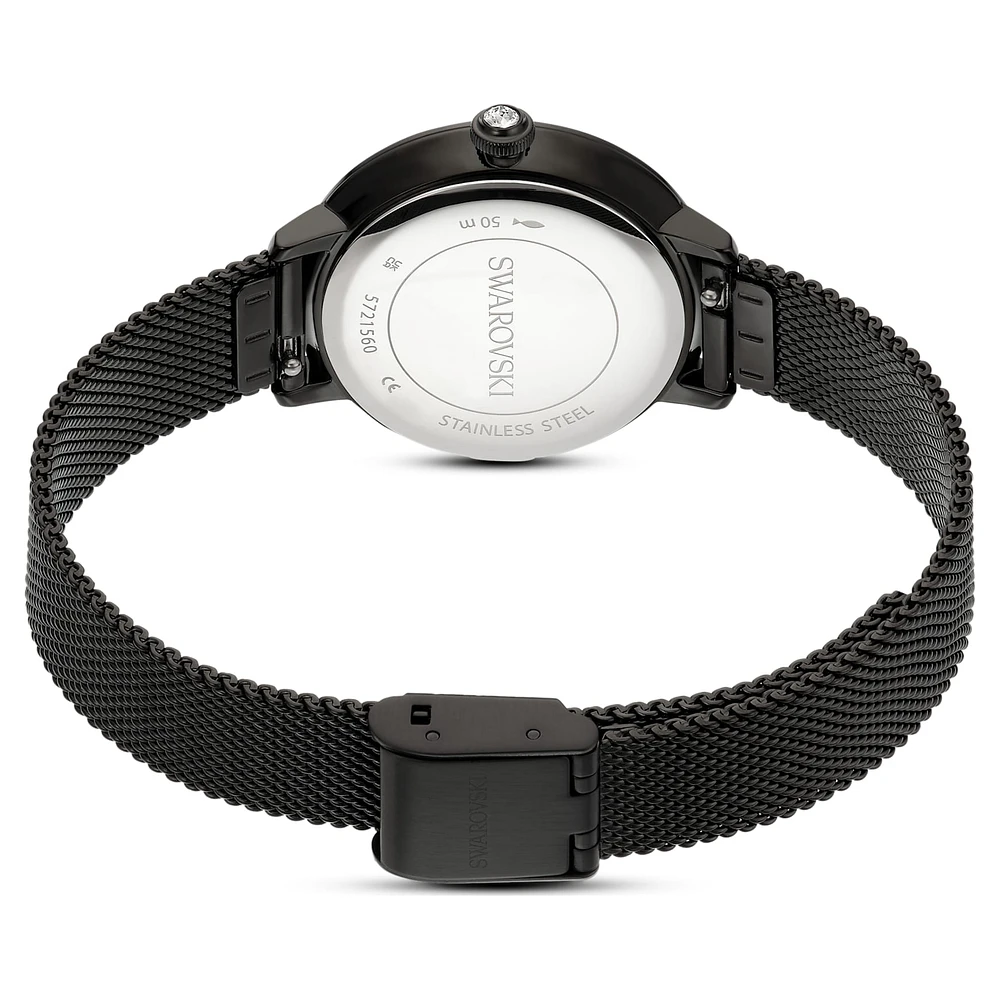 Certa watch, Metal bracelet, Black, Black finish by SWAROVSKI