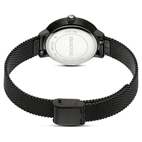 Certa watch, Metal bracelet, Black, Black finish by SWAROVSKI