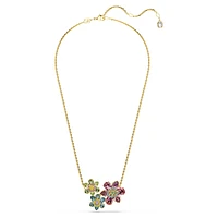 Idyllia pendant, Mixed cuts, Flower, Multicolored, Gold-tone plated by SWAROVSKI