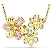 Idyllia pendant, Mixed cuts, Flower, Multicolored, Gold-tone plated by SWAROVSKI