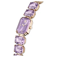 Watch, Octagon cut bracelet, Purple, Champagne gold-tone finish by SWAROVSKI