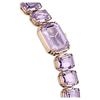 Watch, Octagon cut bracelet, Purple, Champagne gold-tone finish by SWAROVSKI