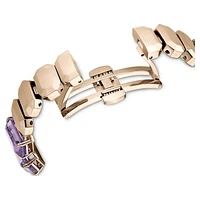 Watch, Octagon cut bracelet, Purple, Champagne gold-tone finish by SWAROVSKI