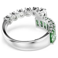 Matrix ring, Mixed cuts, Green, Rhodium plated by SWAROVSKI