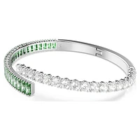 Matrix bangle, Mixed cuts, Green, Rhodium plated by SWAROVSKI