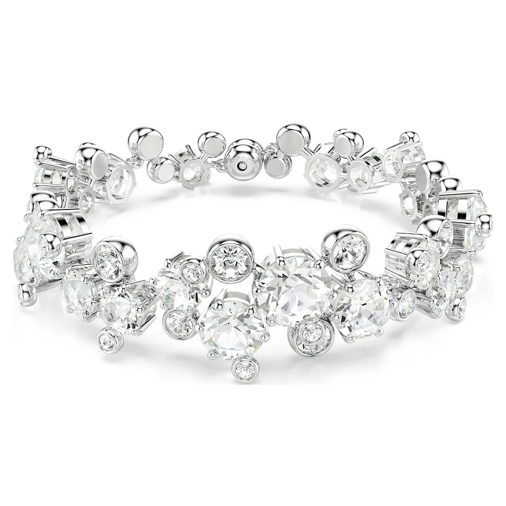 Constella bracelet, Mixed cuts, White, Rhodium plated by SWAROVSKI