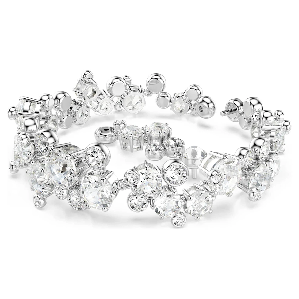 Constella bracelet, Mixed cuts, White, Rhodium plated by SWAROVSKI