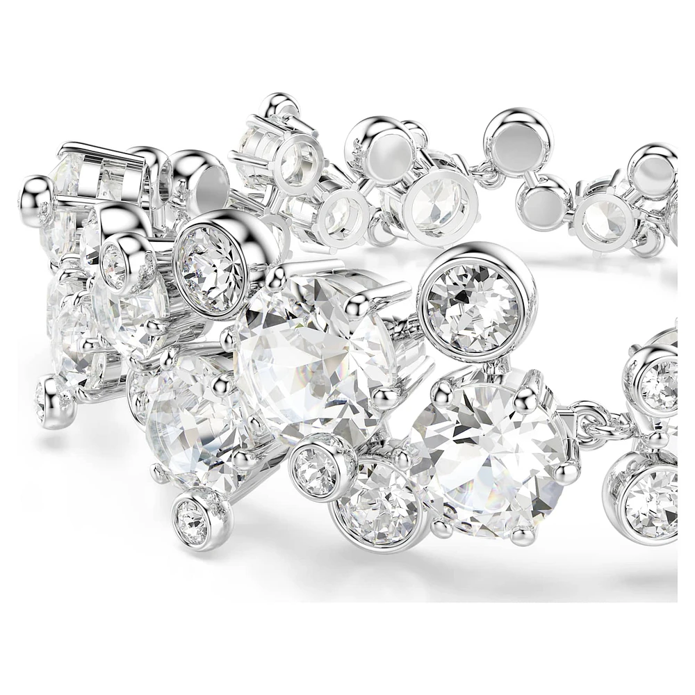 Constella bracelet, Mixed cuts, White, Rhodium plated by SWAROVSKI