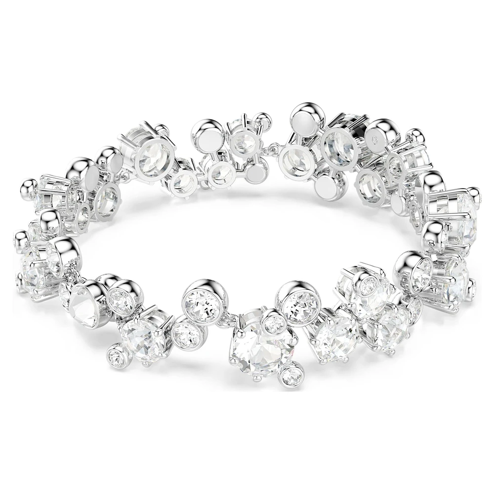 Constella bracelet, Mixed cuts, White, Rhodium plated by SWAROVSKI