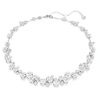 Constella necklace, Round cut, White, Rhodium plated by SWAROVSKI