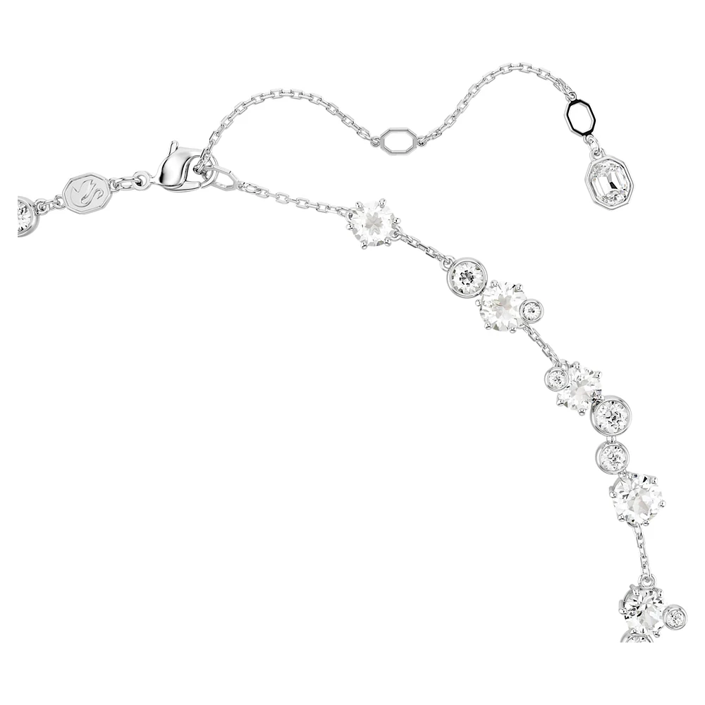 Constella necklace, Round cut, White, Rhodium plated by SWAROVSKI