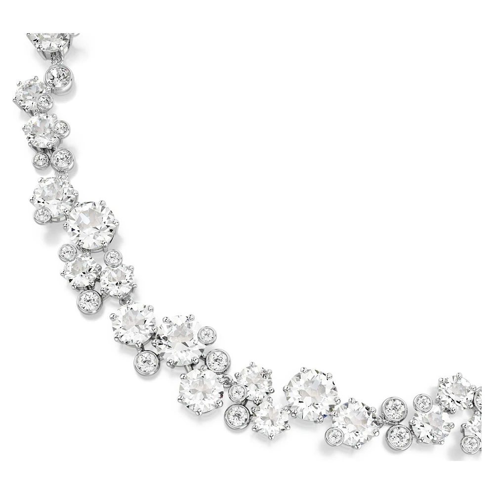 Constella necklace, Round cut, White, Rhodium plated by SWAROVSKI