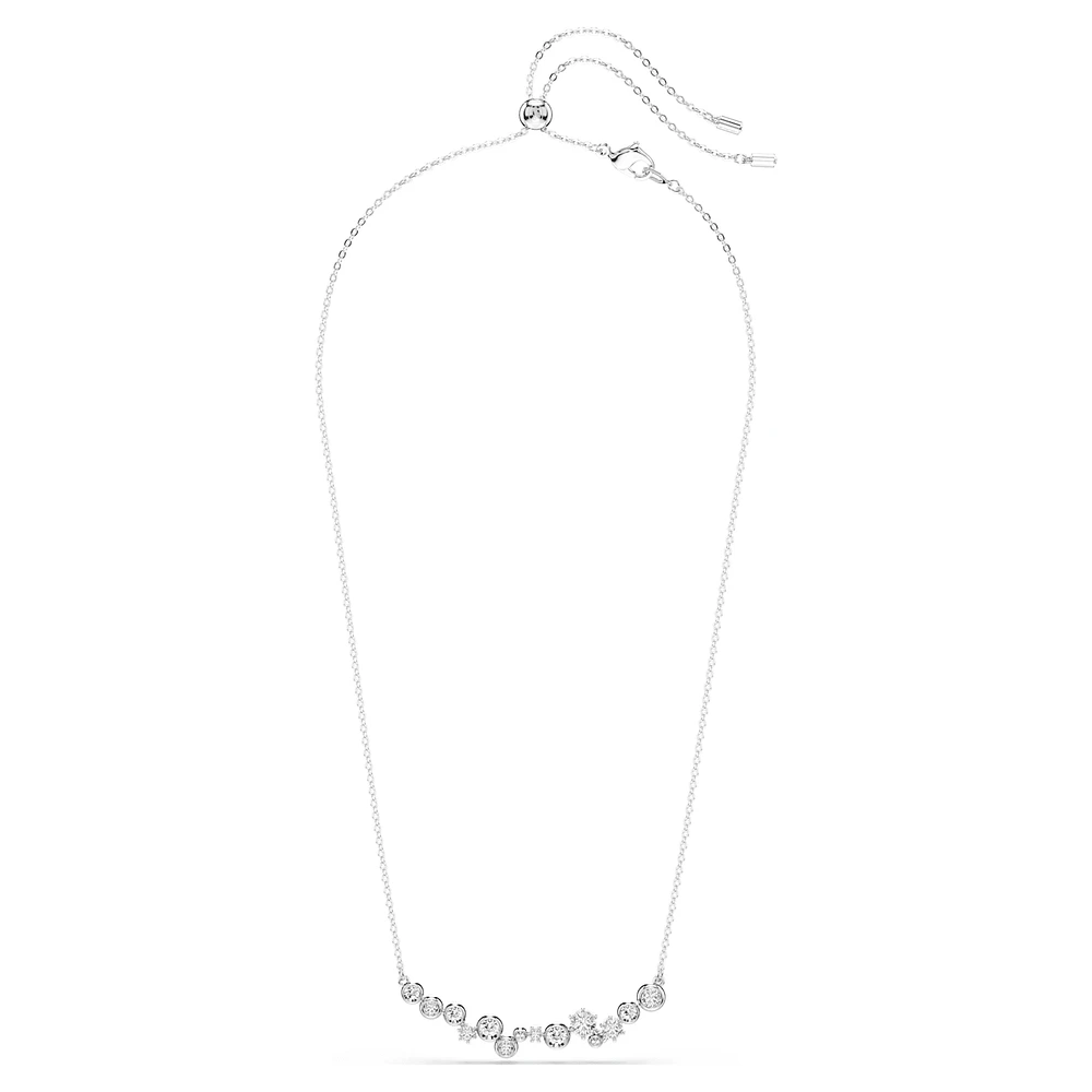 Constella necklace, Mixed cuts, White, Rhodium plated by SWAROVSKI