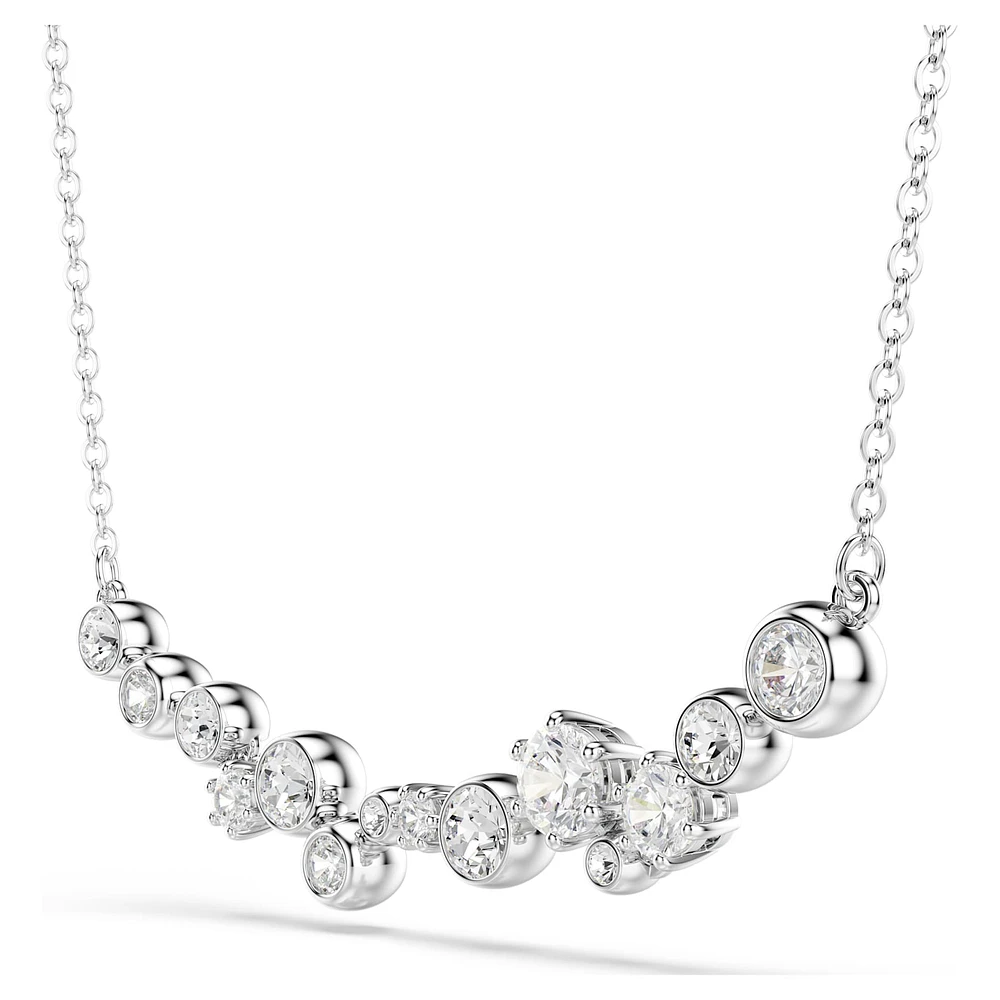 Constella necklace, Mixed cuts, White, Rhodium plated by SWAROVSKI