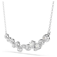 Constella necklace, Mixed cuts, White, Rhodium plated by SWAROVSKI