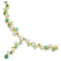 Constella Y necklace, Mixed cuts, Green, Gold-tone plated by SWAROVSKI