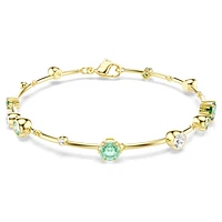 Constella bracelet, Mixed cuts, Green, Gold-tone plated by SWAROVSKI