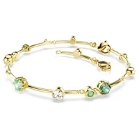 Constella bracelet, Mixed cuts, Green, Gold-tone plated by SWAROVSKI