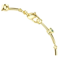 Constella bracelet, Mixed cuts, Green, Gold-tone plated by SWAROVSKI