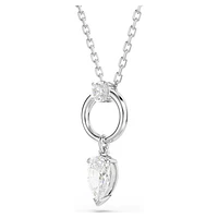 Mesmera pendant, Pear cut, White, Rhodium plated by SWAROVSKI