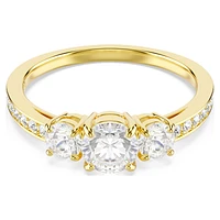 Stilla Attract ring, Round cut, White, Gold-tone plated by SWAROVSKI