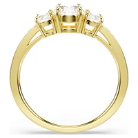 Stilla Attract ring, Round cut, White, Gold-tone plated by SWAROVSKI