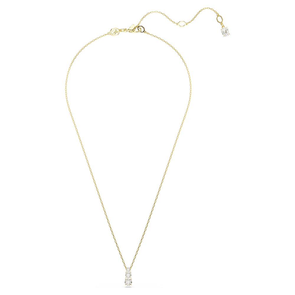 Stilla Attract pendant, Round cut, White, Gold-tone plated by SWAROVSKI