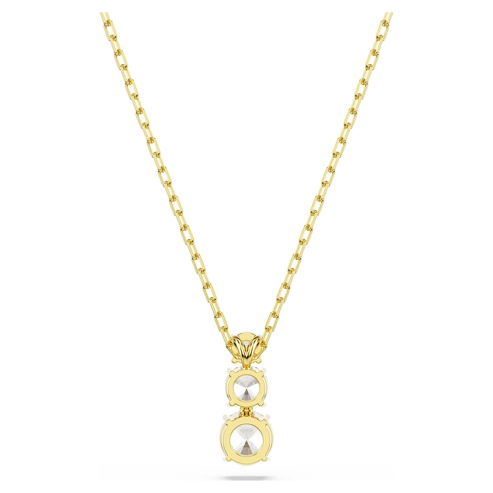 Stilla Attract pendant, Round cut, White, Gold-tone plated by SWAROVSKI