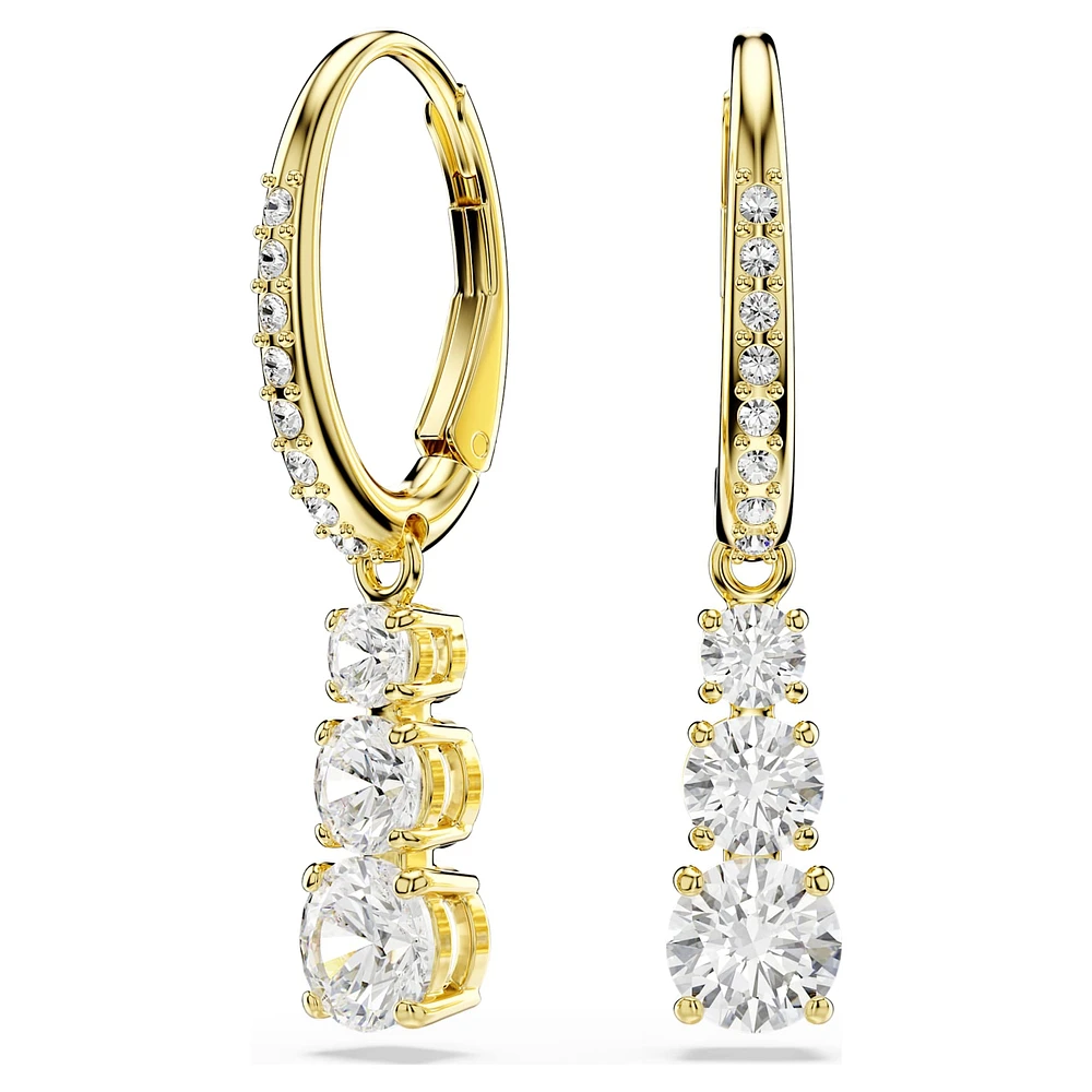 Stilla Attract hoop earrings, Round cut, White