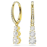 Stilla Attract hoop earrings, Round cut, White