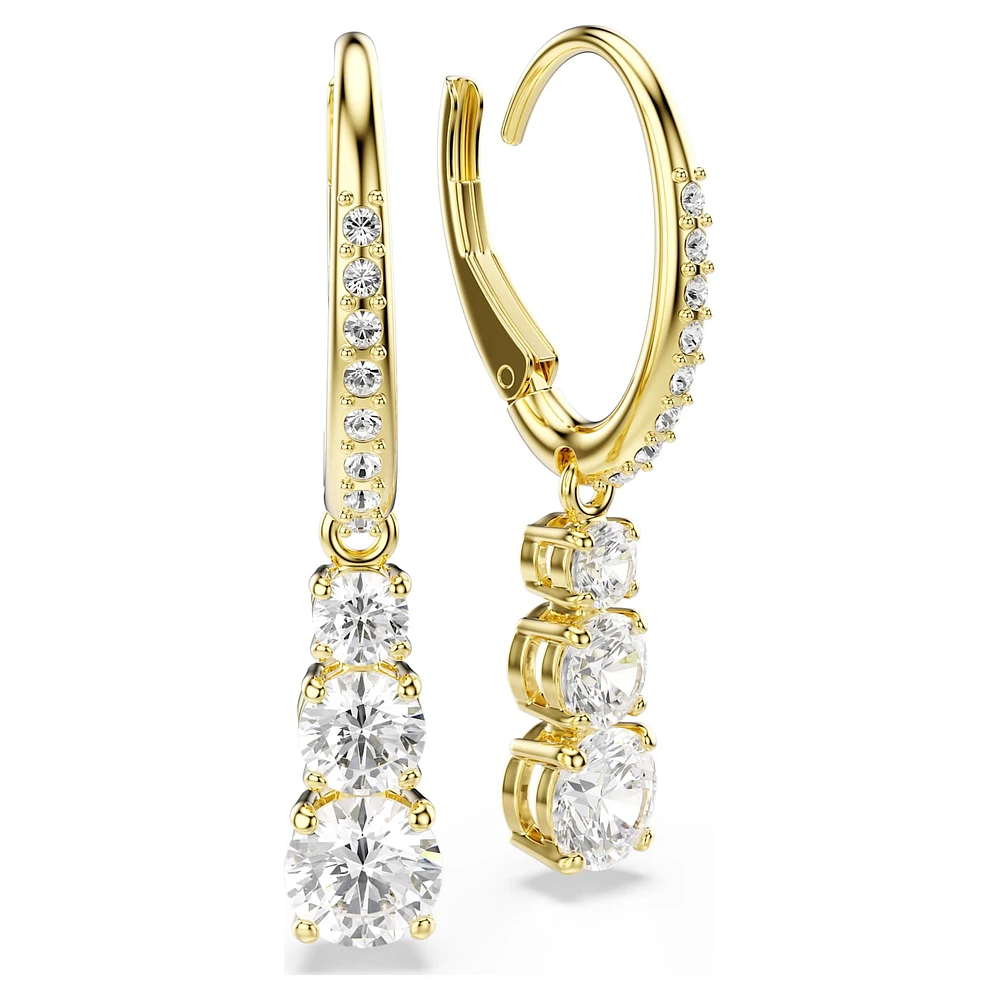 Stilla Attract hoop earrings, Round cut, White