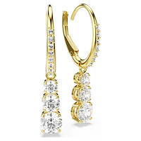 Stilla Attract hoop earrings, Round cut, White