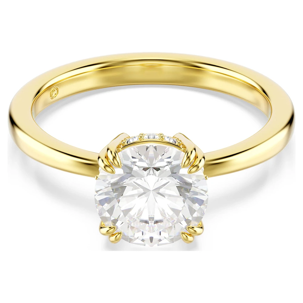 Stilla Attract cocktail ring, Round cut, White, Gold-tone plated by SWAROVSKI