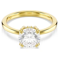 Stilla Attract cocktail ring, Round cut, White, Gold-tone plated by SWAROVSKI