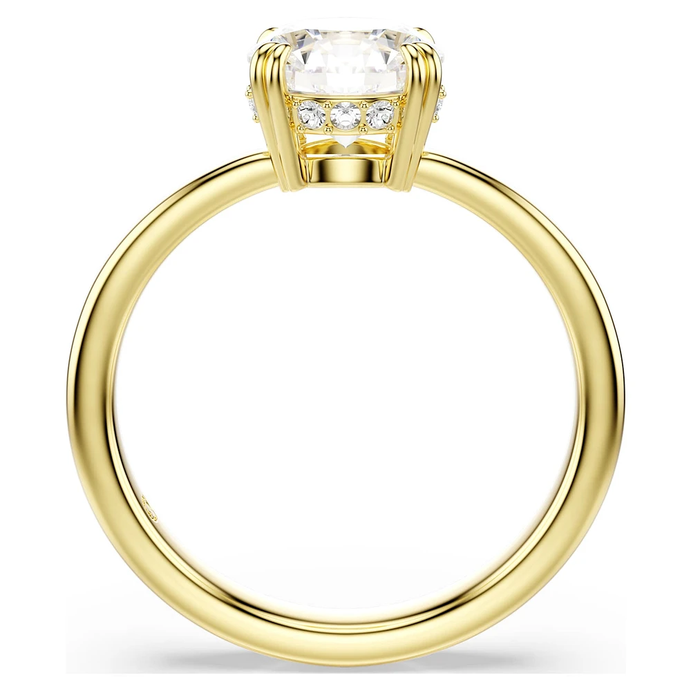 Stilla Attract cocktail ring, Round cut, White, Gold-tone plated by SWAROVSKI