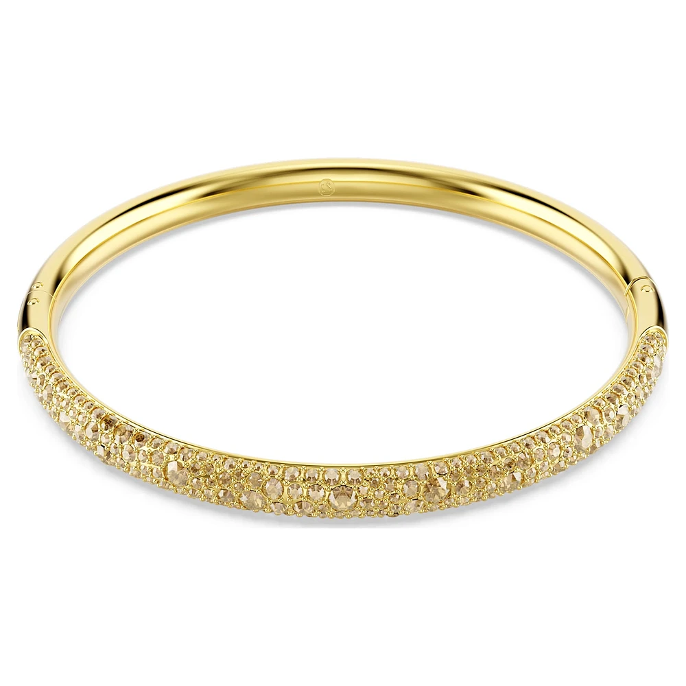 Sublima bangle, Snow pavé, White, Gold-tone plated by SWAROVSKI