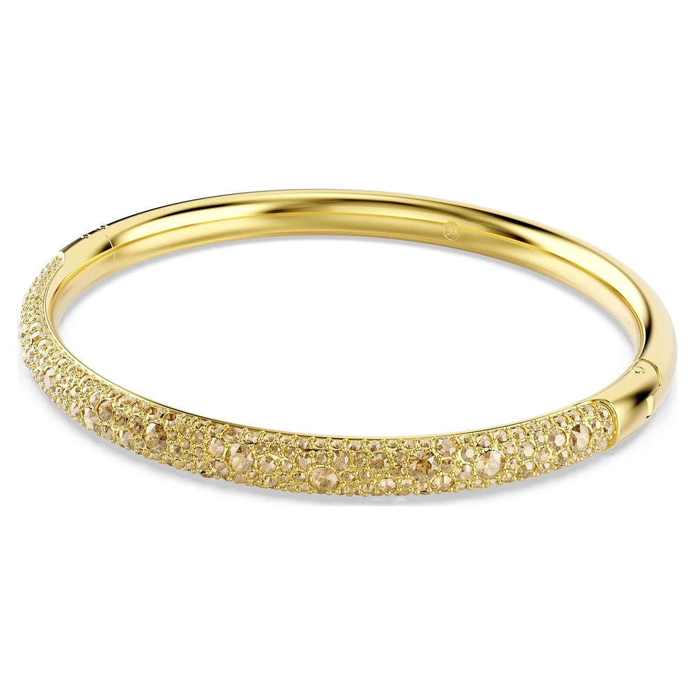 Sublima bangle, Snow pavé, White, Gold-tone plated by SWAROVSKI