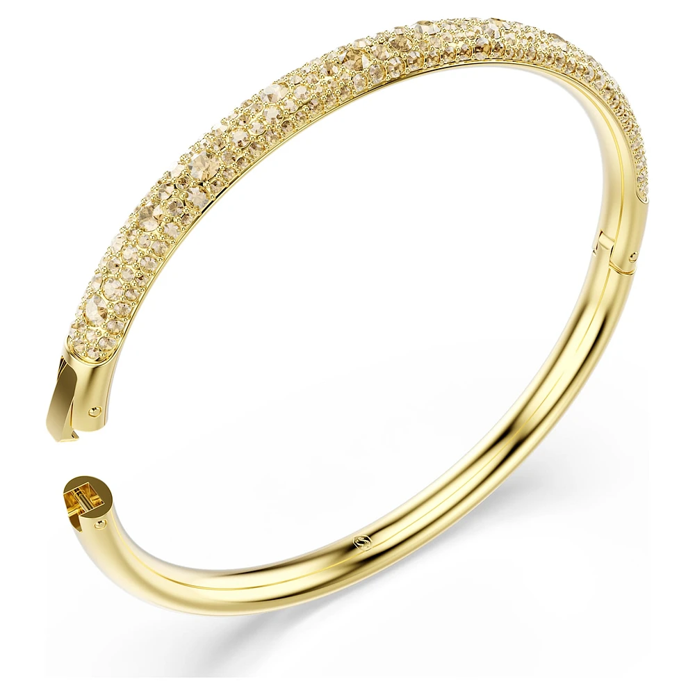 Sublima bangle, Snow pavé, White, Gold-tone plated by SWAROVSKI